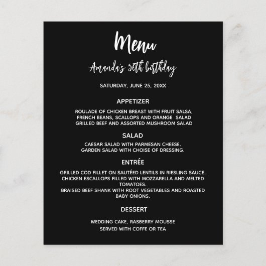 メニュー白黒 (正面)