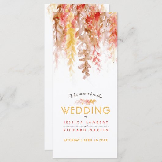 メニュー秋カスケーディングウォーター色ブラウン メニュー (正面/裏面)