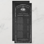 メニュー素朴または価格リストchalkboard bread baker 招待状 (正面/裏面)