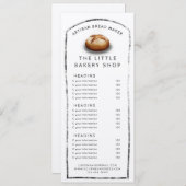 メニュー素朴または価格表ベーカー 招待状 (正面/裏面)