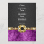 メニュー紫色の黒いダマスク織のきらきら光るなファッション メニュー (裏面)