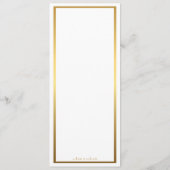 メニュー結婚式、メニュー会合、素晴らしいGatsby、白、金ゴールド メニュー (裏面)