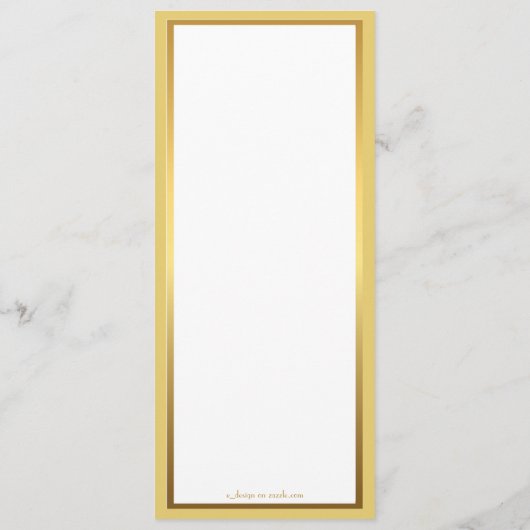 メニュー結婚式、メニュー会合、素晴らしいGatsby、白、金ゴールド メニュー (裏面)