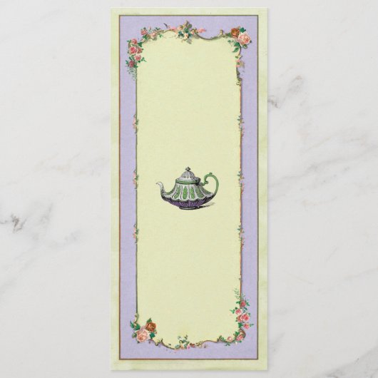 メニュー結婚披露宴の不思議の国のティーポットカード メニュー (裏面)