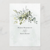 メニュー緑のミニマル結婚リストスクリプト エンクロージャーカード (裏面)