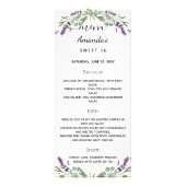 メニュー薄紫色ユーカリの緑の日 ラックカード (正面)