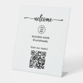 メニュー記号用QRコード付きウェルカムサイン 台座サイン (正面)