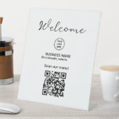 メニュー記号用QRコード付きウェルカムサイン 台座サイン (インサイチュ)