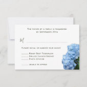 メニュー返信カードエンクロージャブルー結婚フローラ 出欠カード (正面)