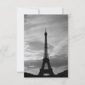 メニュー選択のエッフェル塔の応答カード 出欠カード (裏面)