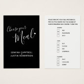 メニュー選択メニューのオプションのスクリプト文字ブラックカード (正面&裏面)