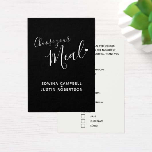 メニュー選択メニューのオプションのスクリプト文字ブラックカード (デスク)