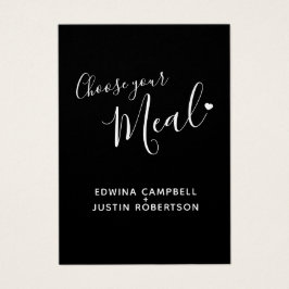 メニュー選択メニューのオプションのスクリプト文字ブラックカード