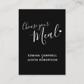 メニュー選択メニューのオプションのスクリプト文字ブラックカード エンクロージャーカード (正面)