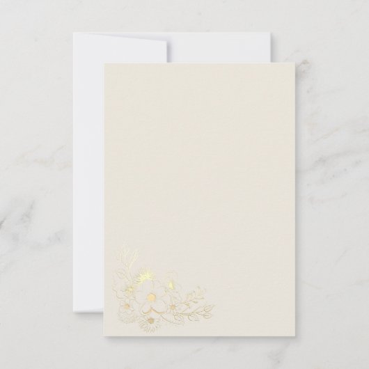 メニュー選択金ゴールドウェディングRSVPカード 出欠カード (裏面)