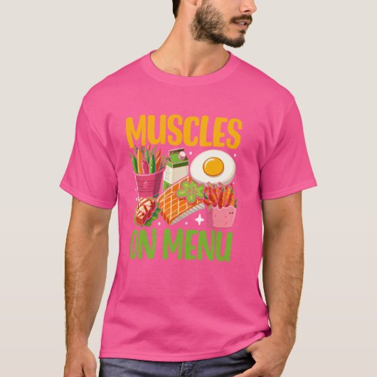 メニュー重量挙げ上げのマッスル Tシャツ (正面)