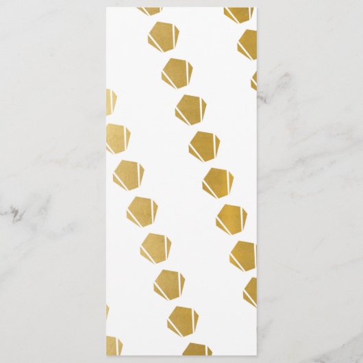 メニュー金ゴールドの白の披露宴を結婚するエレガントなアールデコ メニュー (裏面)