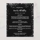 メニュー黒銀白色の予算 チラシ (正面)