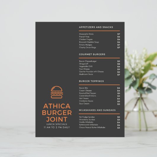 メニュー (スタンド正面)