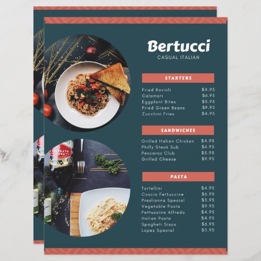 メニュー (正面/裏面)