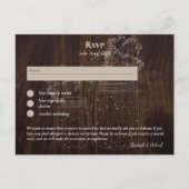 メニュー テンプレート ラスティック ウッド メイソン ジャー への出欠返信 (正面)