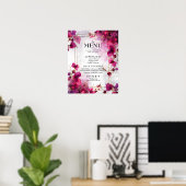 メニュー&ドリンク明るい赤紫色エンチャントメント：水彩 ポスター (ホームオフィス)