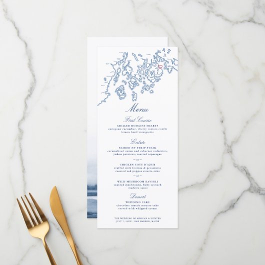 メニュー – バーハーバーメインペノスコットベイマップ (正面/裏面インサイチュ)