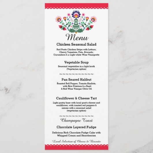 メニュー フィエスタ パーティー メキシカン レッド ウェディング レセプション (正面)