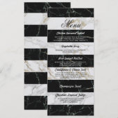 メニュー ブラック＆ホワイト マーブル 結婚式 披露宴 カード (正面/裏面)