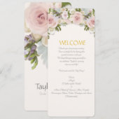 メニュー ローズ スキュレント ロマンティック フローラル ウェディング 招待状 (正面/裏面)