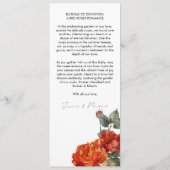 メニュー+素敵な文字マーブルドリームオレンジバラ メニュー (裏面)