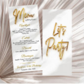 メニュー - 3D ゴールド テクスチャ ミニマル デザイン