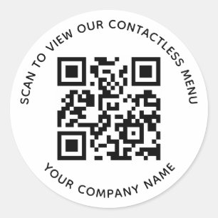 メニュー QR コード ステッカー 丸型 カスタム 会社名