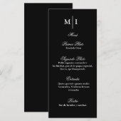 メニューminimalista色negro para cualquier evento メニュー (正面/裏面)