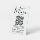 メニューQRコードジェネレータ&ビジネスロゴホワイト 台座サイン (正面)