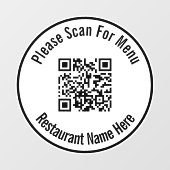 メニューQRコードテンプレートをスキャンする ウィンドウサイン (シート)