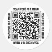 メニューQRコードレストランシール ラウンドシール (正面)