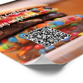 メニューQRコード写真入りビジネス名表示 ポスター (角)
