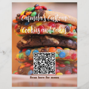 メニューQRコードCookieを使用したビジネス名文字 チラシ