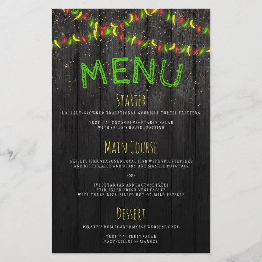 メニュ素朴ーカリブのホットピーパーストリングライト (正面)