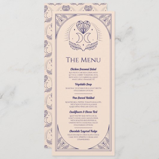 メニュ結婚ーのタロットムーンハート披露宴パーティー 招待状 (正面/裏面)