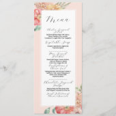 メニュ結婚ーの夏花模様水彩披露宴 メニュー (正面)