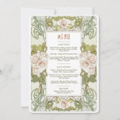 メニュ結婚ーヴィンテージアールヌーボーバイミュシャディナー 招待状 (正面)