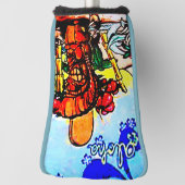 メネフネとハイビスカスの天気像 ゴルフヘッドカバー (回転90)