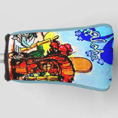 メネフネとハイビスカスの天気像 ゴルフヘッドカバー (正面)