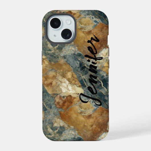 メノウ大理石iPhone/iPadケース iPhone 15ケース (裏面)