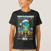 メノラサウルス・レックス・ディノ・トレックス・アガイル・クリスマスセーター Tシャツ (正面)