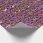 メノラーズパープル&金ゴールドフェイクグリッター ラッピングペーパー (角)