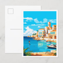 メノルカスペインヴィンテージ旅行イラストレーション