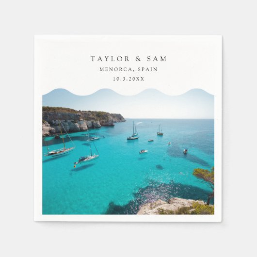 メノルカスペイン結婚の紙カクテルナプキン スタンダードカクテルナプキン (正面)